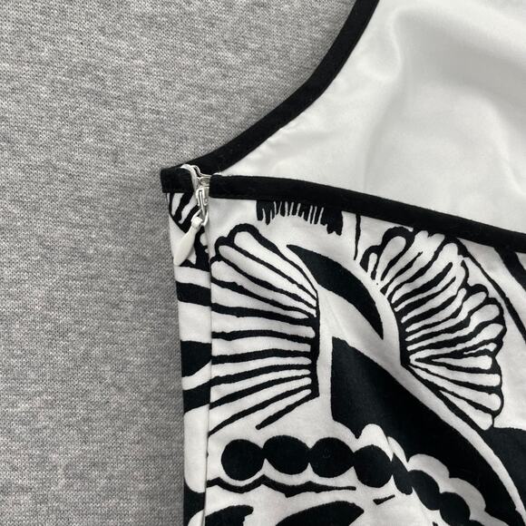 a.n.a Dress Womens 12 Black White Floral Print Halter Neck Fit & Flare Summer - Picture 9 of 15